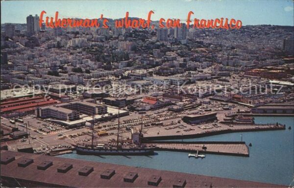 San Francisco California Fishermans Wharf aerial view