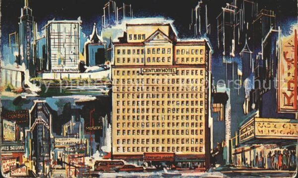 New York City Hotel Century Illustration