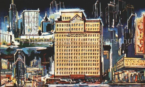 New York City Hotel Century Illustration