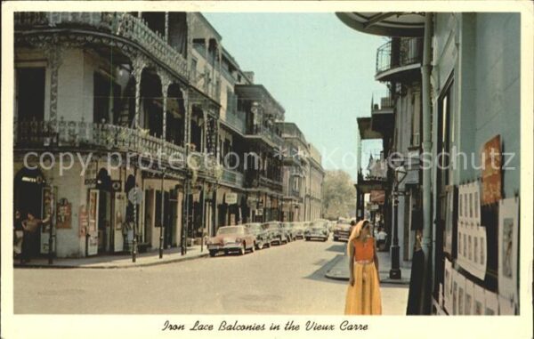 New Orleans Louisiana Street Scene in the Vieux Carre French