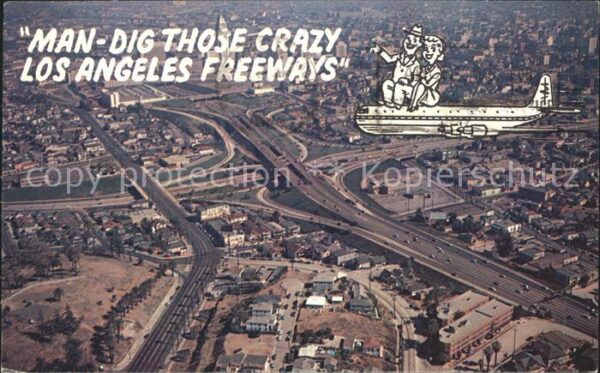 Los Angeles California Freeway Systems Downtown aerial view