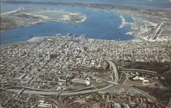 San Diego California Aerial view Harbor Coronado North Islan
