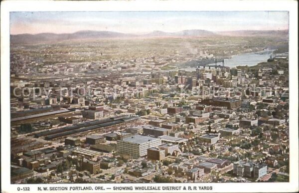 Portland Oregon Panoramic view of Wholesale District an