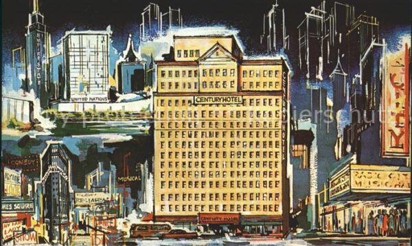 New York City Hotel Century Illustration