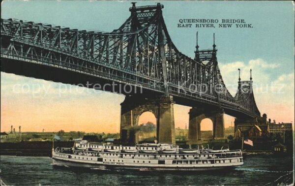 New York City Queensboro Bridge East River Steamer