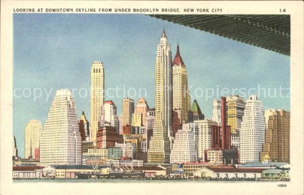 New York City Downtown Skyline as seen from Staten Is