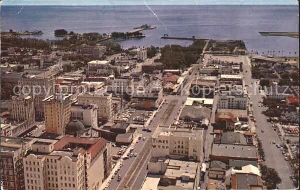 Saint Petersburg Florida Air view of Downtown Municipal Pier and