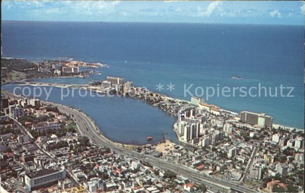 San Juan Puerto Rico Candada Section and Lagoon aerial view