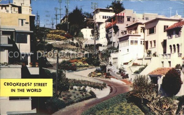 San Francisco California Lombard Street Crookedest Street in the