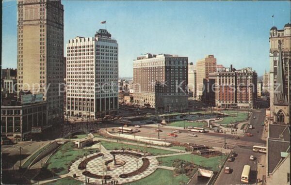 Detroit Michigan Grand Circus Park Downtown Skyscraper