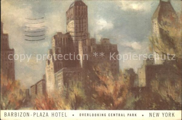 New York City Barbizon Plaza Hotel overlooking Centra