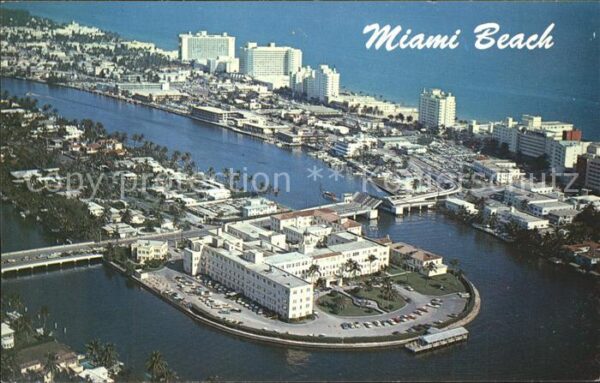 Miami Beach Hotel Row St Francis Hospital aerial vi