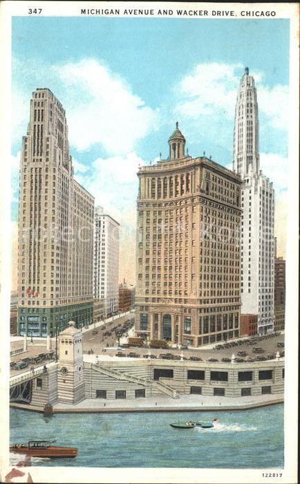 Chicago Illinois Michigan Avenue and Wacker Drive