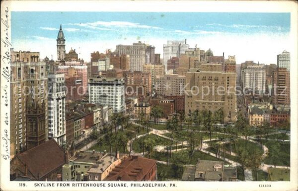 Philadelphia Pennsylvania Skyline from Rittenhouse Square