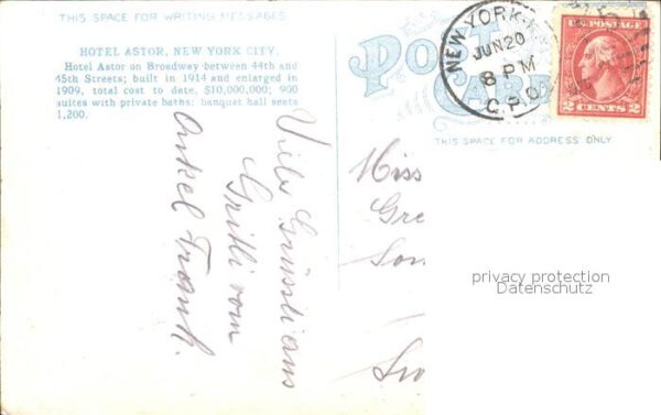 New York City Hotel Astor – Bild 2
