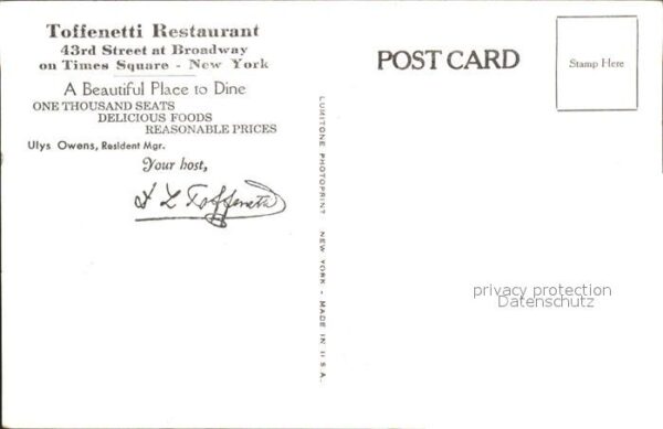 New York City Toffenetti Restaurant Broadway – Bild 2