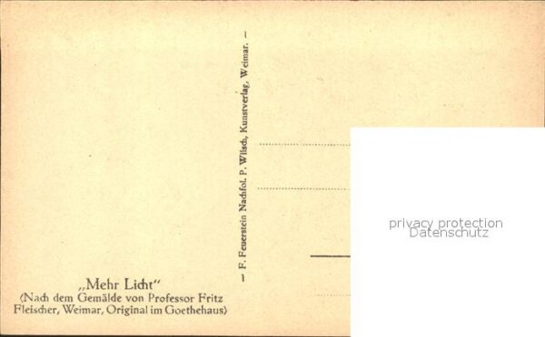 Goethe Johann Wolfgang von Prof. Fritz Fleischer Mehr Licht – Bild 2