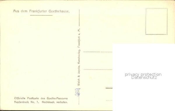 Goethe Johann Wolfgang von Hausflur Erdgeschoss Goethehaus Frankfu – Bild 2