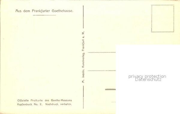 Goethe Johann Wolfgang von Wohnstube Erdgeschoss Goethehaus Frankf – Bild 2