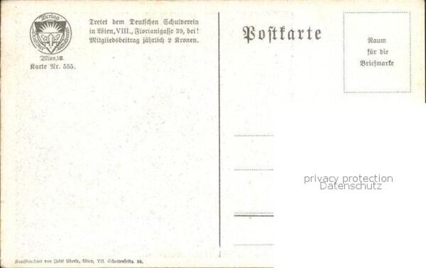 Verlag Schulverein Nr. 555 Lied Liederkarte Ach wie ist's mögl – Bild 2