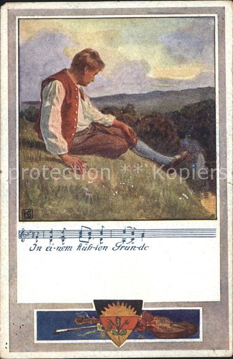 Verlag Schulverein Nr. 371 Lied Liederkarte In einem kühlen Gr