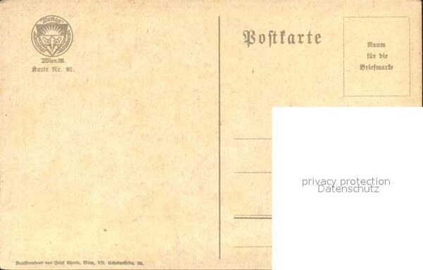 Verlag Schulverein Nr. 92 Lied Liederkarte O wonnevolle Jugend – Bild 2