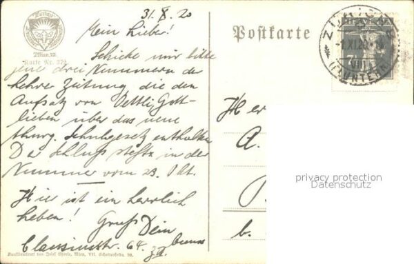 Verlag Schulverein Nr. 372 Lied Liederkarte Von allen den Mädc – Bild 2