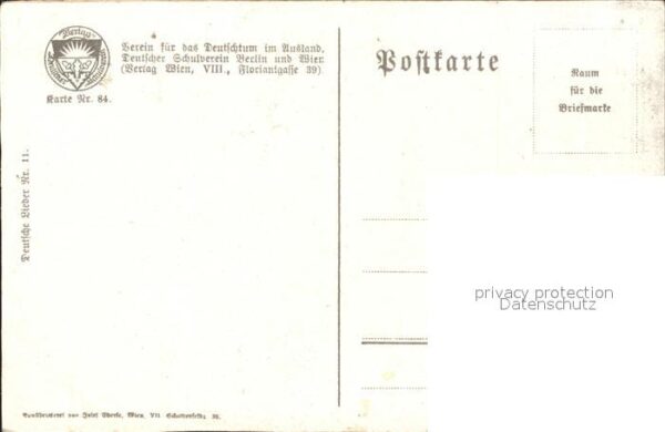 Verlag Schulverein Nr. 84 Lied Liederkarte Keinen Tropfen im B – Bild 2