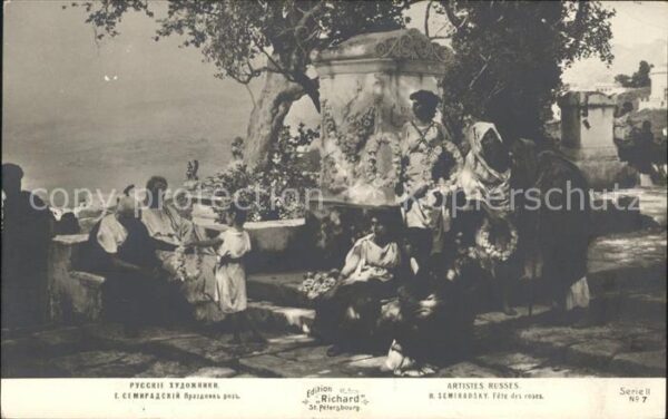 Kuenstlerkarte Alte Kuenstler H. Semiradsky Fete des roses Edition Ri