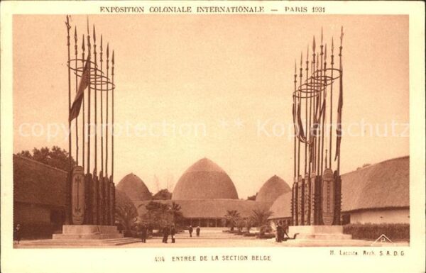 Exposition Coloniale Paris 1931 Entree de la Section Belge