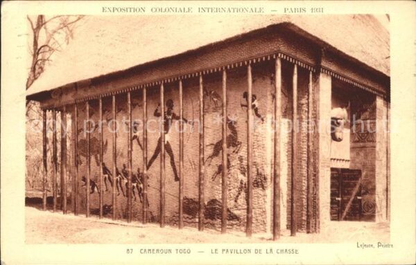 Exposition Coloniale Paris 1931 Cameroun Togo Pavillon de la Chasse