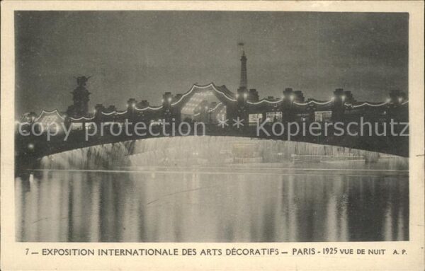 Exposition Arts Decoratifs Paris 1925 Vue de Nuit