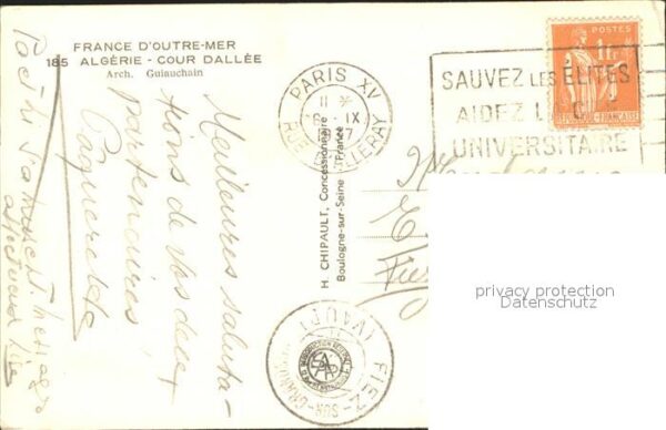 Exposition Internationale Paris 1937 Algerie Cour Dallee – Bild 2
