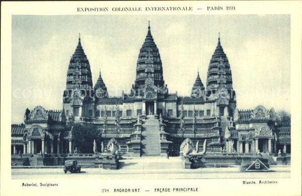 Exposition Coloniale Internationale Pari Angkor-Vat Facade principale