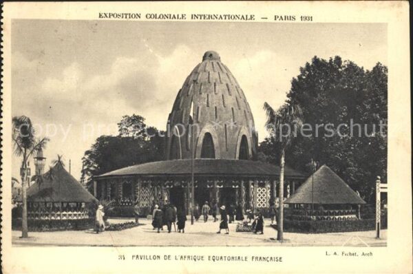 Exposition Coloniale Internationale Pari Pavillon de l'Afrique equatoriale franc