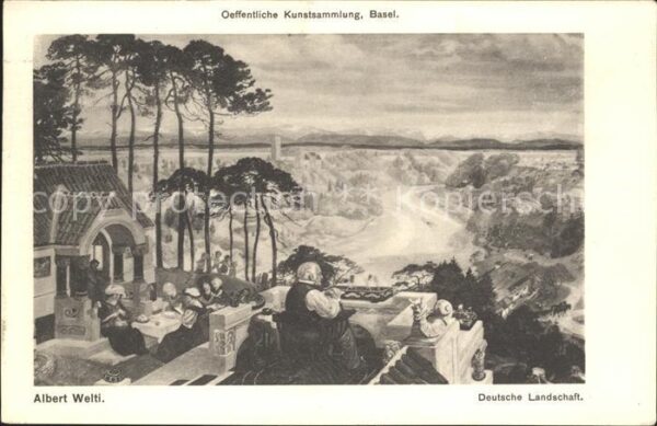 Kuenstlerkarte Alte Kuenstler Albert Welti Deutsche Landschaft