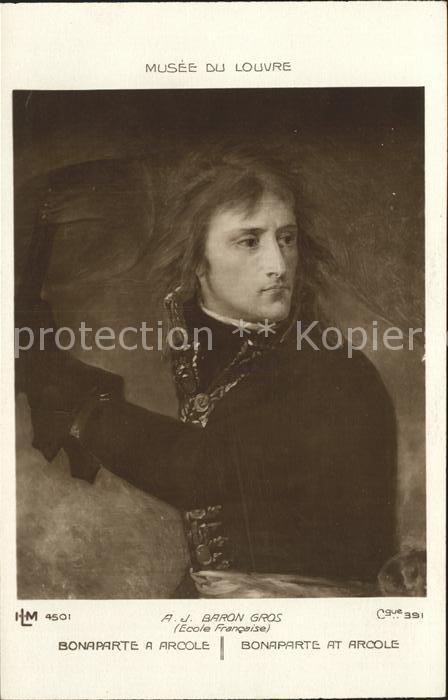 Kuenstlerkarte Alte Kuenstler Antoine Jean Gros Bonaparte a Arcole Nr