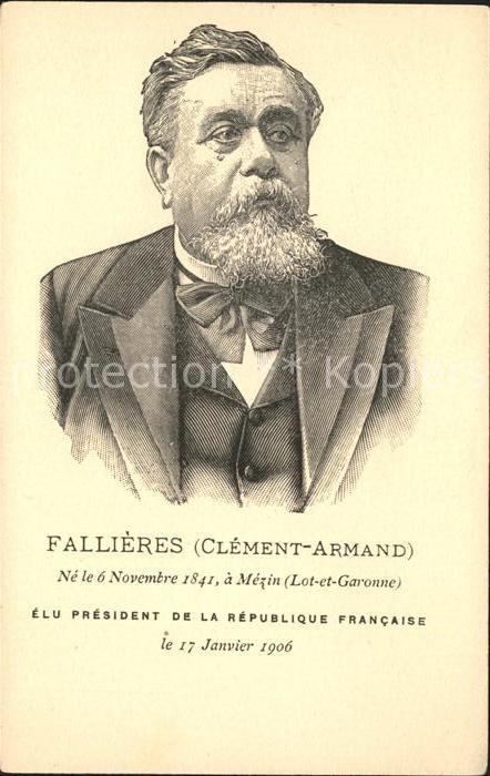 Politiker Clement-Armand Fallieres President de l