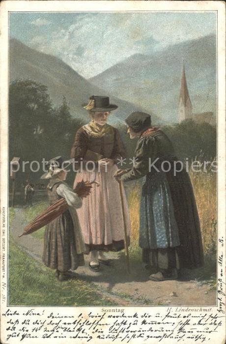Kuenstlerkarte H. Lindenschmit Sonntag Nr. 281 Litho