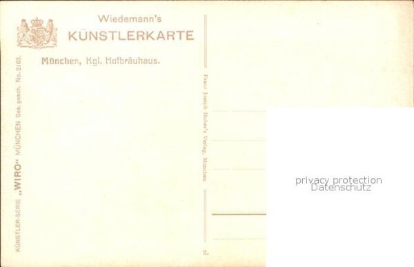 Verlag WIRO Wiedemann Nr. 2163 München Kgl. Hofbräuhaus – Bild 2