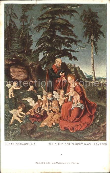 Kuenstlerkarte Lucas Cranach Ruhe auf der Flucht nach