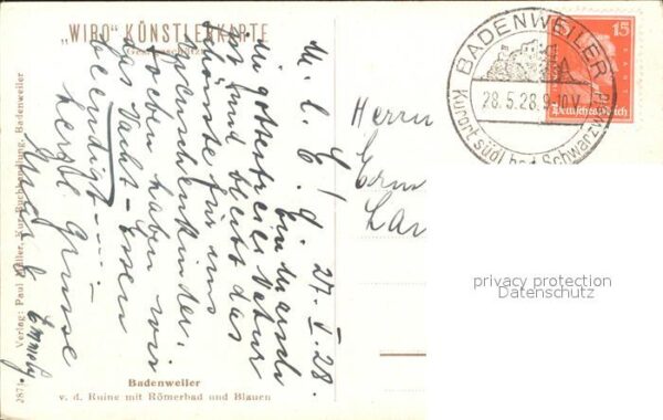 Verlag WIRO Wiedemann Nr. 2871 Badenweiler Römerbad Blauen – Bild 2