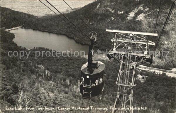 Seilbahn Echo Lake First Tower-Cannon Mt. Tramwa