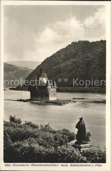 Foto Kratz Nr. 240 Kaub Blücherdenkmal Pfalz