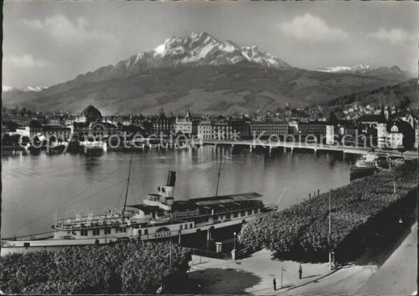 Dampfer Seitenrad Gallia Luzern Pilatus