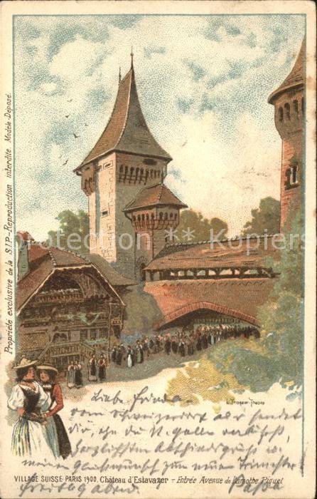 Exposition Universelle Paris 1900 Village Suisse-Paris Chateau d_Estavaze