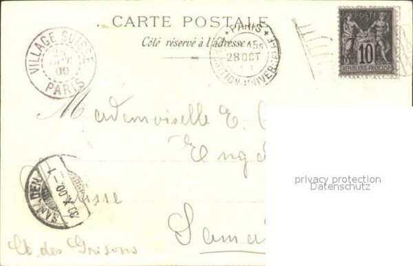 Exposition Universelle Paris 1900 Rue du Village Suisse Litho – Bild 2