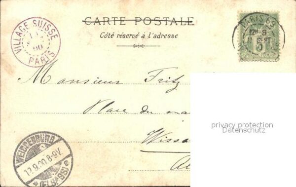 Exposition Universelle Paris 1900 Rue du Village Suisse Paris Litho – Bild 2