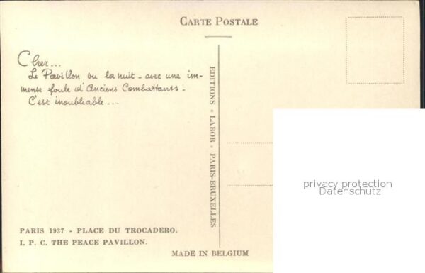 Exposition Internationale Paris 1937 Place du Trocadero The Peace Pavillon – Bild 2