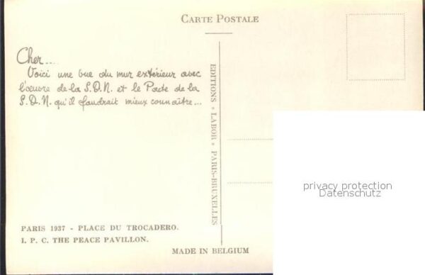 Exposition Internationale Paris 1937 Place du Trocadero The Peace Pavillon – Bild 2